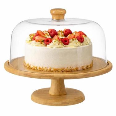 Imagem de Boleira Bambu Porta Bolo Tortas Doces Sobremesas Cozinha Decoração Sup