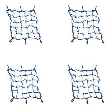 Imagem de 4 Rede Elástica Aranha P/ Moto Capacete Bagageiro 45 X 45 cm