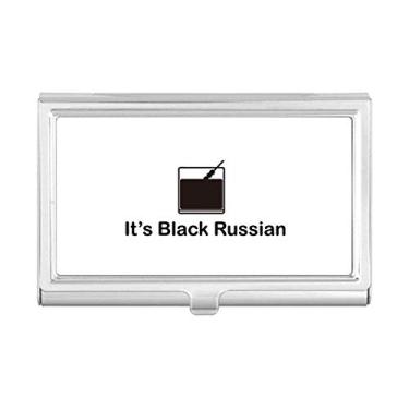 Imagem de Porta-cartões de visita russa preta para coquetéis
