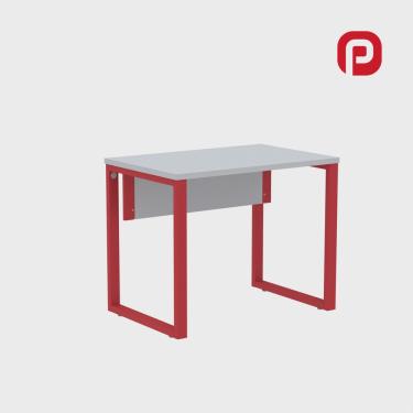 Imagem de Mesa para Escritório Industrial 90cm Pe25 Cinza/Vermelho