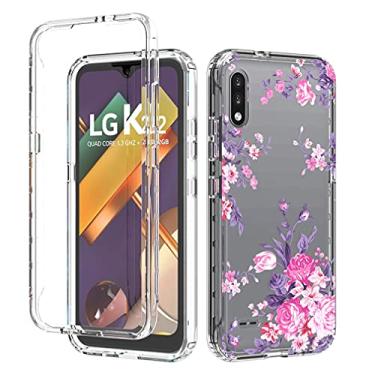 Imagem de sidande Capa para LG K32, capa para LG K22, para LG K22 Plus/k22+ capa para meninas, capa protetora para celular à prova de choque, floral, macia, flexível, fina, para LG K22 (flor rosa)