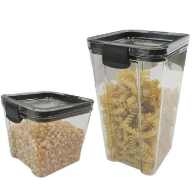 Imagem de Pote Hermetico Tampa Veda Conserva Kit 2 Unidades Transparente Acrilic