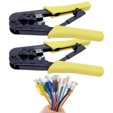 Imagem de Kit 2 Alicate Crimpar Rj45 Rj11 Crimpador Cabo Rede Pro - Tradestar