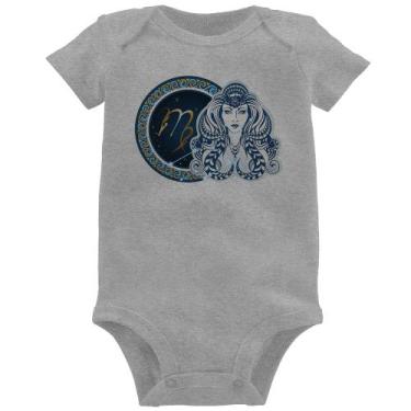 Imagem de Body Bebê Signo Virgem Astrologia - Foca na Moda, Cinza, GG