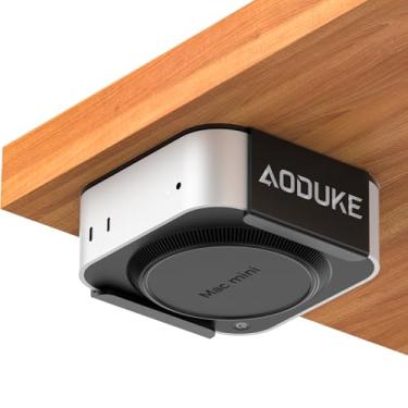 Imagem de AODUKE Suporte de Parede para Mac Mini M4/M4 Pro 2024, Compatível com Suporte VESA, Feito de Liga de Alumínio Preto