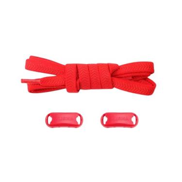 Imagem de Cadarço Elástico com Trava Não Precisa Amarrar p/Corrida Criança Etc (Vermelho)