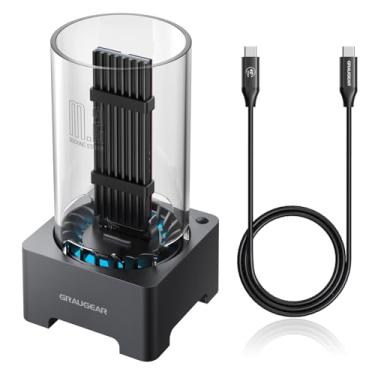 Imagem de GRAUGEAR Estação de ancoragem SSD M.2 NVMe de 40 Gbps, base de ancoragem externa USB4 com ventilador de resfriamento, suporte de acabamento UASP, compatível com Thunderbolt 4/3, chip ASM2464PD