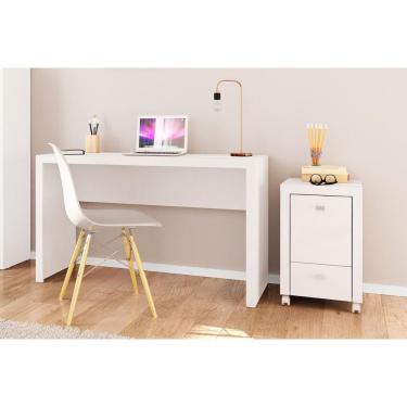 Imagem de Escritório Completo 1 Mesa De Computador Me4135 + 1 Gaveteiro Me4112 2 Peças Branco