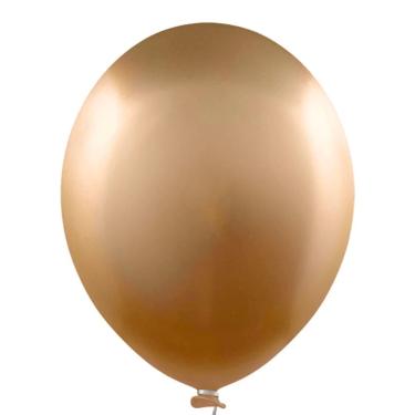 Imagem de Balão Cromado Alumínio Dourado - 9 Polegadas - 25 Unidades