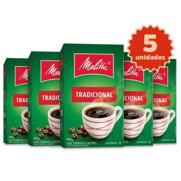 Imagem de Kit 5 Cafés Melitta Tradicional Vácuo 500g