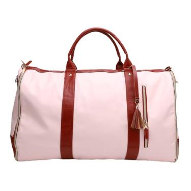 Imagem de SPYMINNPOO Bolsa de Viagem de Terno Elegante Com Alça de Ombro, Bolsa de Couro PU para Viagens de Negócios e Escapadas de Fim de Semana (Bege)