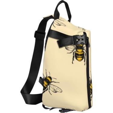 Imagem de Mochila Crossbody Demer Ative America Dream Catcher, Bolsa De Ombro, Mochila De Caminhada Ao Ar Livre Semanal, Honey Bee1, One Size