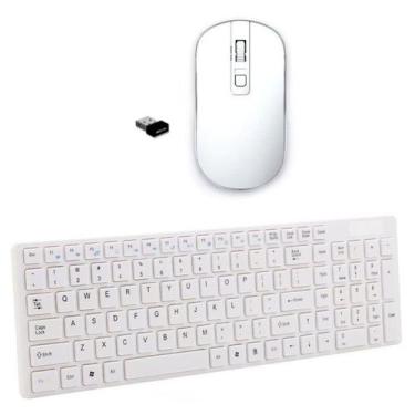 Imagem de Teclado e Mouse Wireless Branco para Notebook MSI - Skin Zabom