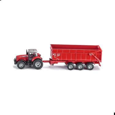Imagem de Miniatura Trator Massey Ferguson Reboque Basculante  1/87