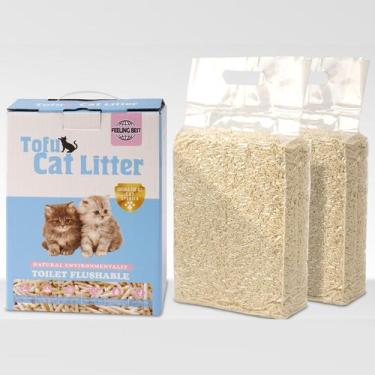Imagem de Cat Litter FEELING BEST Tofu Grumping 5,6 kg (2x2,8 kg) Lavável