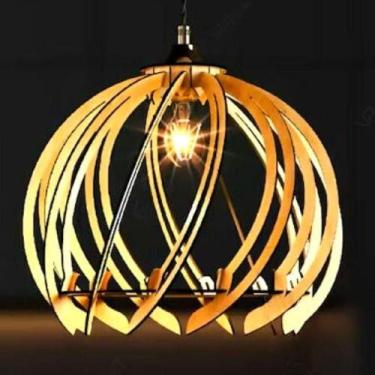 Imagem de Luminária Teto Tipo Pendente Centaurus Em Mdf - Completa Mdf Cru - LEN