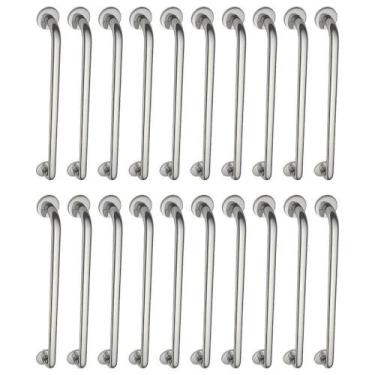 Imagem de Alça De Apoio Barra Inox Kit 20 Unidades 70cm Segurança Idoso Deficien