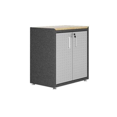 Imagem de Balcão Multiúso sem tampo Titanium Itatiaia - 2 Portas - Preto c/ Cinz