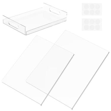 Imagem de 3 peças de tábua de corte acrílica com borda de balcão, conjunto de tábua de corte transparente, protetor de bancada, antiderrapante para cortar pão, carne e legumes, escolha ideal para presentes de