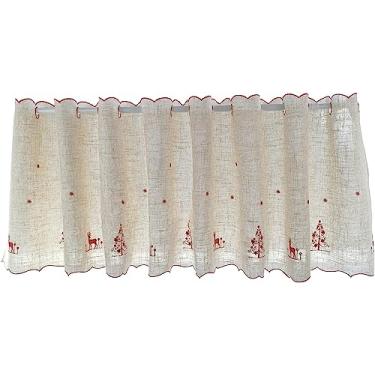 Imagem de Cortina de cozinha curta painéis de cortina de janela pequena, tecido de mistura de algodão cortina de filtro de luz, para quarto, sala de estar, sala de jantar, cortinas curtas com borlas, vermelho