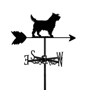 Imagem de Palheta meteorológica para animal cão e filhote ornamento de aço inoxidável cata-vento com revestimento antiferrugem prática decoração de jardim ao ar livre indicador de direção ferramentas de medição