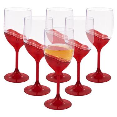 Imagem de Jogo 6 Taças De Vinho Champanhe Espumante 400ml Sem BPA Kit Em Acrílic