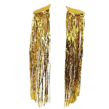 Imagem de Ombreira Metalizada Com Fitilhos Fantasia Carnaval Cor Amarelo