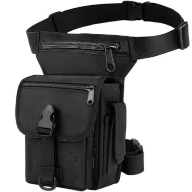 Imagem de Bolsa de perna para homens e mulheres – Bolsa de nylon impermeável para motocicleta com alça ajustável e bolsos com zíper, pochete segura para equitação, viagens, caminhadas, pesca e esportes ao ar