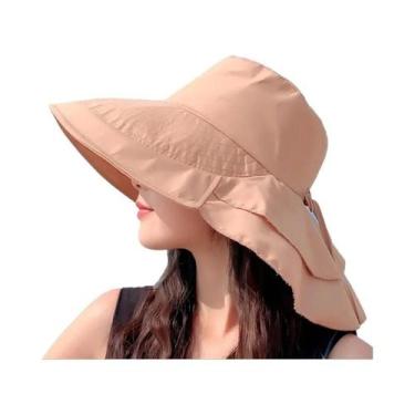 Imagem de Chapéu de Praia Dobrável com Proteção UV - Boné de Balde Solar Feminin