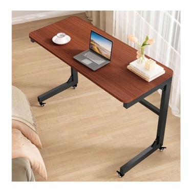 Imagem de Mesa lateral para cama móvel, mesa em forma de C com rodas universais giratórias de 360°, varões de rolamento de carga reforçados, tamanho pequeno, mesa de computador, mesa de laptop, estação de