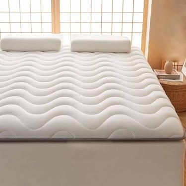 Imagem de Yadlan Colchão japonês, 100% espuma confortável de alta densidade, colchão dobrável espesso, tapete de tatami, ideal para conforto e suporte, branco 5 cm 80 x 190 cm