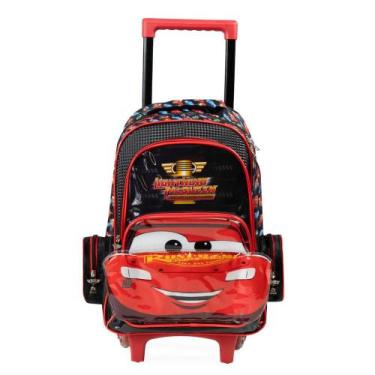 Imagem de Mochila de Rodinhas Masculina Carros Vermelha - Disney, U, Vermelho