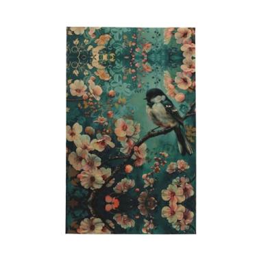 Imagem de XLLingL Toalhas de cozinha de waffle com estampa de flores e pássaros, panos de prato de microfibra, para decoração e limpeza de cozinha - 1 peça