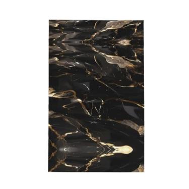 Imagem de XLLingL Toalhas de cozinha com estampa de mármore dourado preto, panos de prato de microfibra, para decoração e limpeza de cozinha - 1 peça