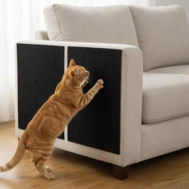 Imagem de Kit 2 Arranhador Adesivo para Gato, Protetor para Sofá e Cama Box, Carpete, 50x30cm