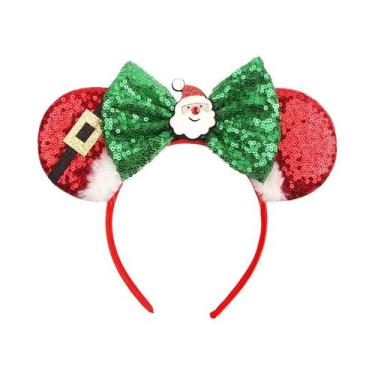 Imagem de Tiara De Natal Mickey Mouse Com Orelhas De Flor De Neve, Acessórios De