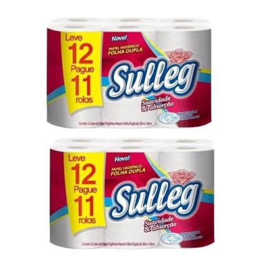 Imagem de KIT 2 PAPEL HIGIENICO SULLEG FOLHA DUPLA 30m 12un