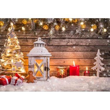 Imagem de Painel de Lona Natal Neve e Presentes - Fabrika de Festa, 300x170cm