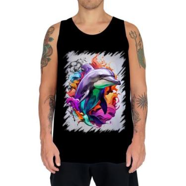 Imagem de Camiseta Regata Golfinho Inteligência Arte Pintura 8 - Kasubeck Store®