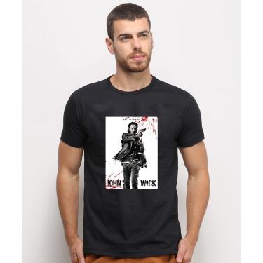 Imagem de Camiseta masculina Preta algodao John Wick Capa Do Filme Arte