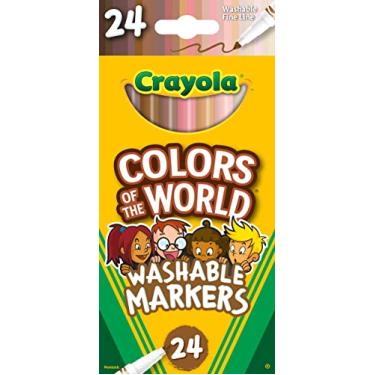 Imagem de Crayola Colors of The World Markers 24 Count, Fine Line Washable Skin Tone Markers, 24
