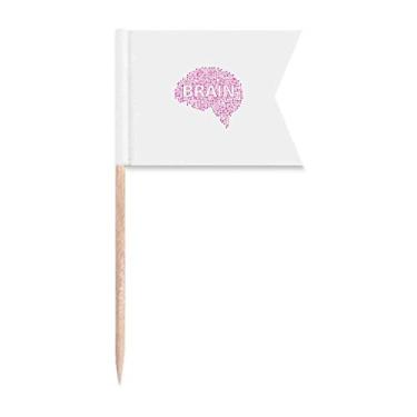 Imagem de Placa de circuito cerebral Art Deco presente bandeiras de palito de dente modernas marcação de rotulagem para bolo de festa prato de queijo