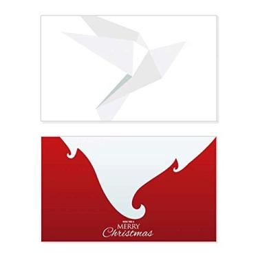 Imagem de Origami branco padrão de pombo abstrato feriado feriado feliz Natal cartão de felicitações mensagem de Natal letra