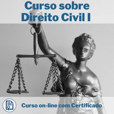 Imagem de Curso Online em videoaula sobre Direito Civil I com Certificado + 2 brindes