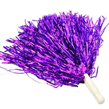 Imagem de baotongle 12 peças de pompons divertidos para líderes de torcida e esquadrão de torcida para festa dança esportes (roxos)