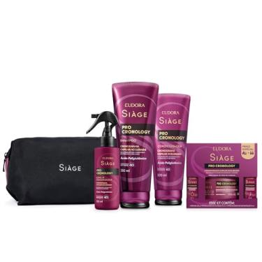 Imagem de Eudora Kit Siàge Pro Cronology Cronograma Capilar Acelerado Completo com Nécessaire (5 itens)