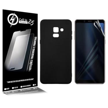 Imagem de Cell In Power25, Capa Silicone Premium aveludada + Película De Hydrogel Privacidade Para Galaxy A8 2018 A530 5.6 - Cell In Power25