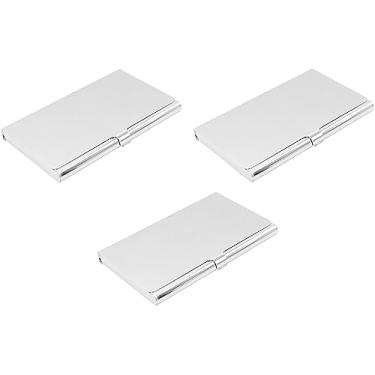 Imagem de Stephanie Imports Conjunto de 3 capas unissex finas e minimalistas de metal (prata lisa)