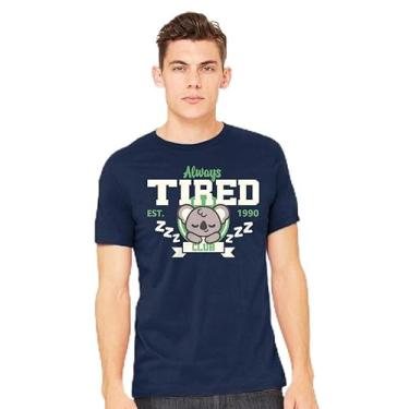 Imagem de TeeFury - Always Tired Club Koala - Camiseta masculina animal, coala,, Turquesa, P