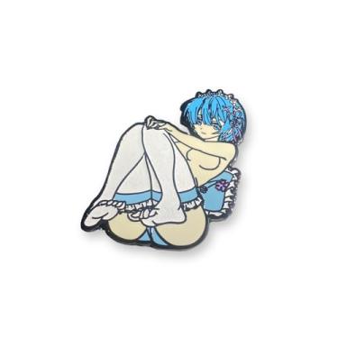 Imagem de Re:zero Rem Pin Rezero pin Rem e Ram Merch Re:Zero Starting Life in Another World Manga re zero pins anime re zero esmalte pin, Zinco, Zinco